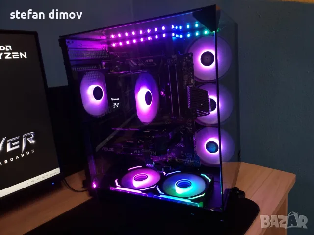 Мощен геймърски компютър Ryzen 5 5600 / RX 9060 XT 16GB / 2TB SSD / RGB / Гаранция
