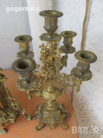 Рядък Каминен Часовник Бронз, Франция,Стар, старинен, арт, античен, винтидж масивен бароков каминен , снимка 10 - Антикварни и старинни предмети - 37346252