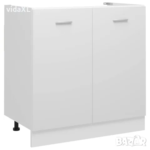vidaXL Долен шкаф за мивка "Lyon", бял, 80x46x81,5 см, инженерно дърво
