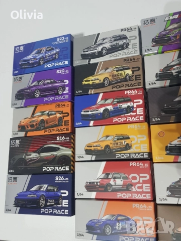 Pop Race 1:64, Honda NSX, Nissan Skyline, VW, Toyota Yaris, Mazda., снимка 2 - Колекции - 51895277