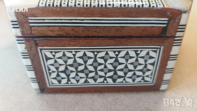 Стара дървена кутия за бижута седеф Интарзия, снимка 5 - Колекции - 50898529