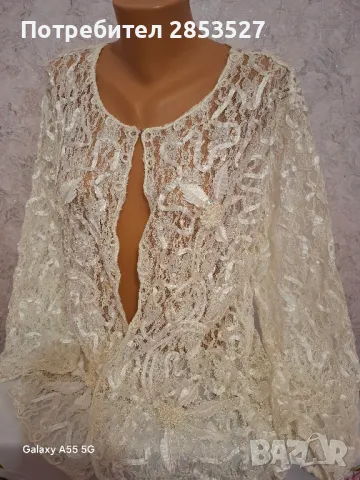 Бяла финна Жилетка /дантела и перли, снимка 2 - Жилетки - 49935249