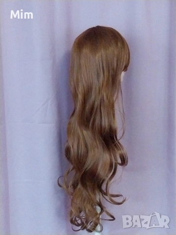 80 см Светло кафяво / Мока / дълга леко къдрева перука , снимка 6 - Аксесоари за коса - 52717536