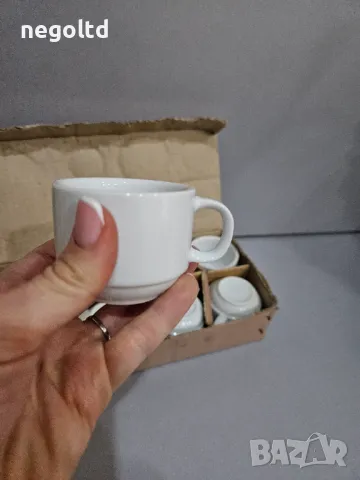 Чаши за кафе с възможност за брандиране! 2 сервиза за 10лв🔥Порцеланови чаши за кафе с чинийка бели, снимка 4 - Обзавеждане за заведение - 46820876