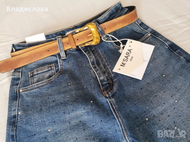 Дамски дънки с коланче , снимка 5 - Дънки - 54110032