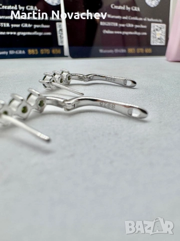 Сребърни обеци с мойсанит (Диамант) 0.6 карата, снимка 6 - Обеци - 53889235