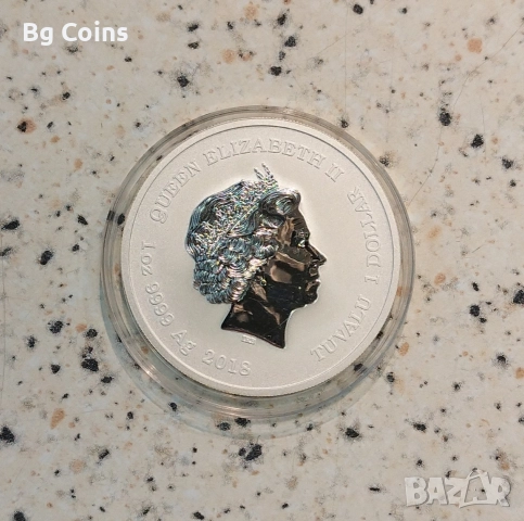 Сребро 1 OZ 2018 Железния човек , снимка 2 - Нумизматика и бонистика - 52893385