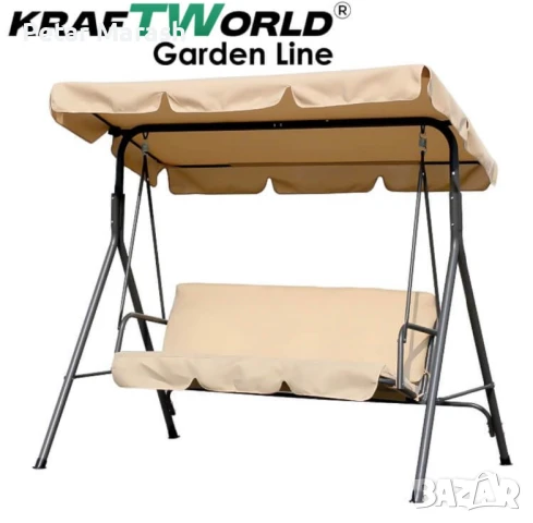 Градинска люлка KraftWorld „Тоскана“ – Усилена конструкция и подарък мека възглавница!, снимка 3 - Градински мебели, декорация  - 50634115