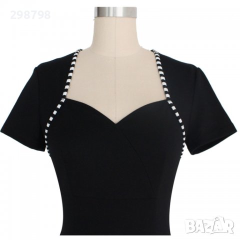 Елегантна черна рокля, снимка 2 - Рокли - 36896057