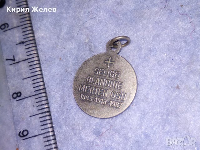 РЯДКА ПОСРЕБРЕНА КОЛЕКЦИОНЕРСКА ЮБИЛЕЙНА КАТОЛИЧЕСКА ДВУСТРАННА ИКОНКА 31239, снимка 6 - Антикварни и старинни предмети - 39857044