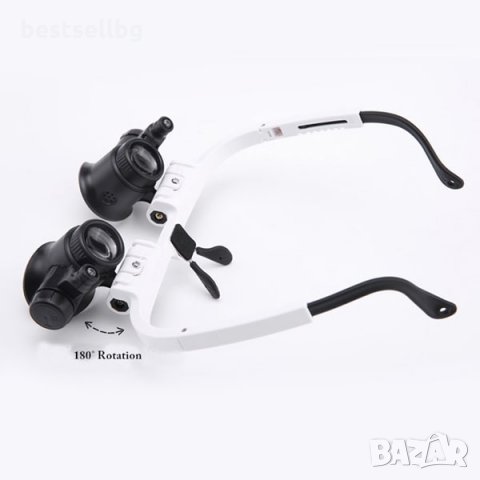 Часовникарска мощна увеличителна лупа очила с лед осветление за бижута, снимка 5 - Други инструменти - 29095920