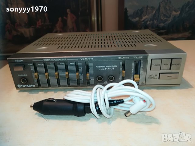 HITACHI model HA-J3-MADE IN JAPAN 27Х20СМ-220/12v, снимка 7 - Ресийвъри, усилватели, смесителни пултове - 29996437