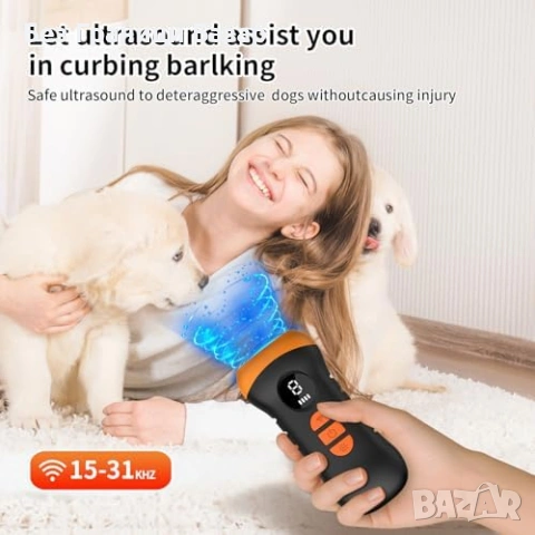 Ново Ултразвуково антилай устройство за кучета LED акумулаторен тренажор, снимка 5 - За кучета - 54129319