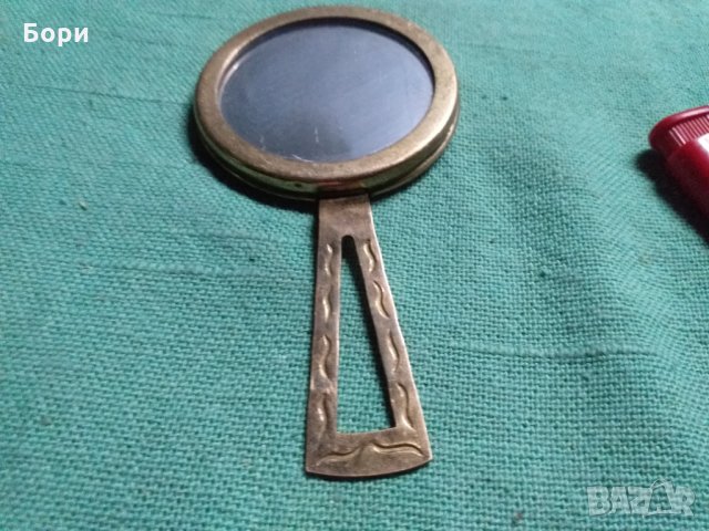 Старо огледало в месингова рамка, снимка 3 - Други ценни предмети - 34274145