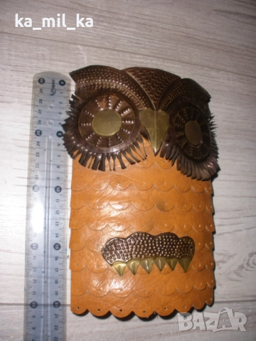 Касичка-Бухал-дърво и кожа, снимка 2 - Колекции - 52567582