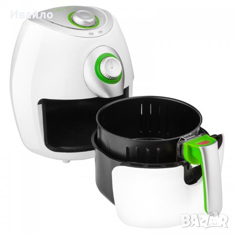 Фритюрник с горещ въздух Sencor SFR 3220WH, 1 500W, 2.6L, Бял/Зелен, снимка 2 - Фритюрници - 37672363