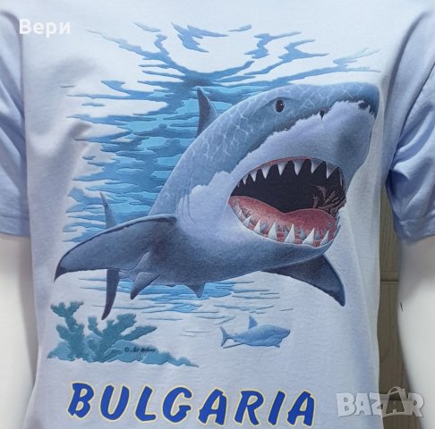 Нова мъжка тениска с трансферен печат Акула, България, снимка 2 - Тениски - 29091107