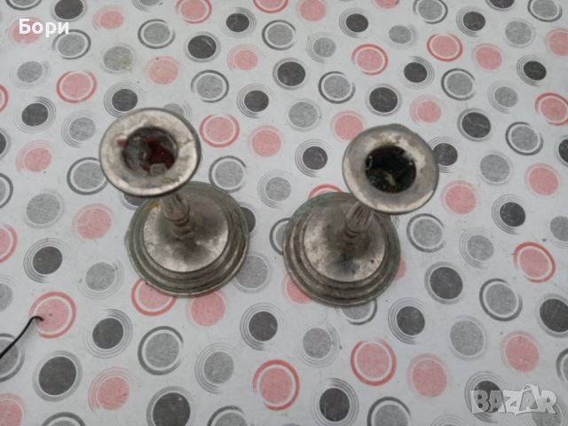 Бронзови свещници 2 броя, снимка 4 - Антикварни и старинни предмети - 38989301