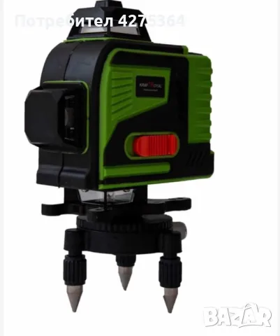 4D Лазерен Нивелир с 16 Линии (Четири Точков), Самонивелиращ се, със Зелен Лазер с тринога, снимка 2 - Измервателни инструменти - 48577645