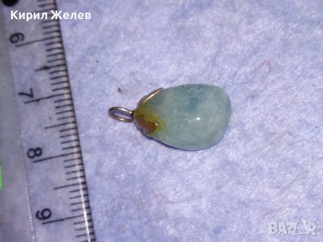 СТАР МЕДАЛЬОН НАТУРАЛНО ПОЛУСКЪПОЦЕННО КАМЪЧЕ в ПОСРЕБРЕН МЕСИНГОВ ОБКОВ 34970, снимка 6 - Антикварни и старинни предмети - 40500017