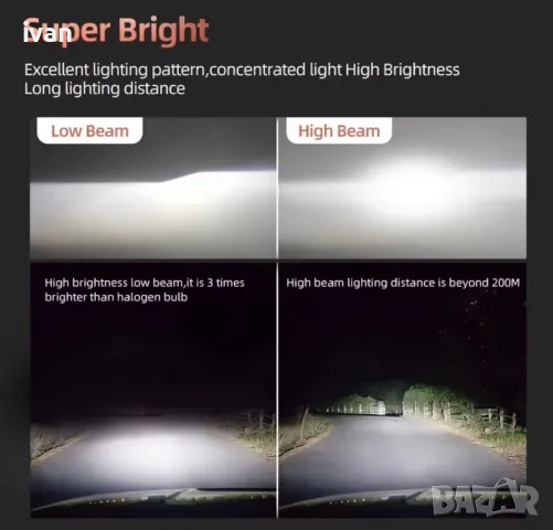 Комплект 2 Броя Лед Крушки H4, снимка 4 - Аксесоари и консумативи - 49384644