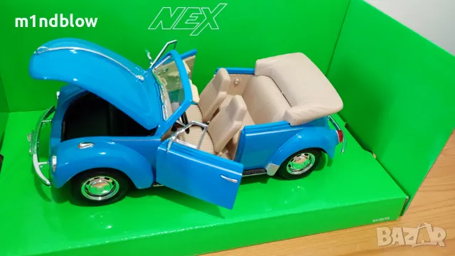 Метална Количка Volkswagen Beetle Welly 1:24, снимка 2 - Колекции - 47517588