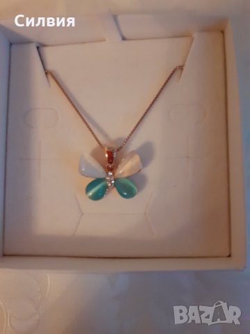 КОЛИЕ ПЕПЕРУДА 18К РОЗОВО ПОЗЛАТЯВАНЕ SWAROVSKI CRYSTALS