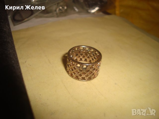 СТИЛЕН АЖУРЕН ПОЗЛАТЕН АРТ МОДЕН ПРЪСТЕН ТИП ХАЛКА 27580, снимка 6 - Пръстени - 37514315