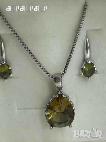 Прекрасен сребърен комплект със Султанит , снимка 8 - Бижутерийни комплекти - 52850305