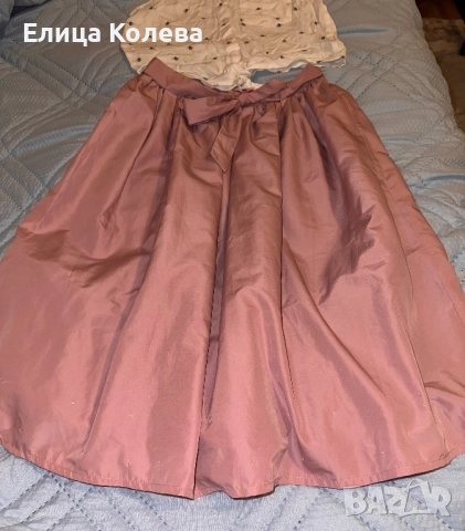 Детска ефектна дълга пола за повод плюс топ H&M 9-10 г, снимка 2 - Детски рокли и поли - 52860526