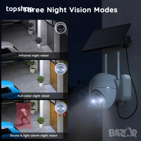 НОВА BOIFUN Соларна безжична охранителна камера за външна употреба - 2K WiFi с батерии..., снимка 8 - Други - 50556167