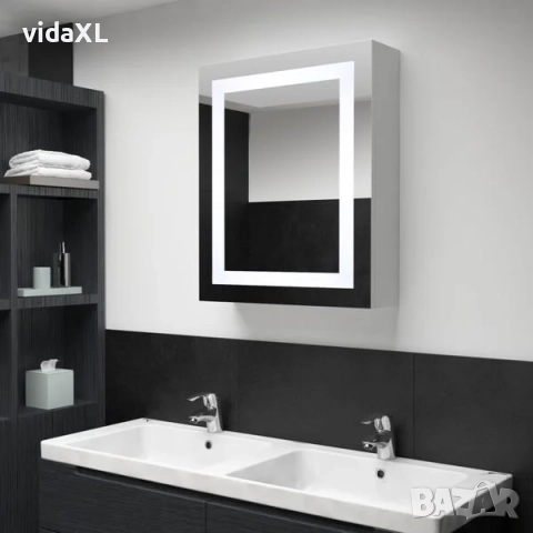vidaXL LED шкаф с огледало за баня, 50x13x70 см(SKU:285116), снимка 2 - Шкафове - 52921387