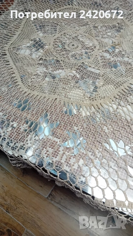 ръчно плетена кръгла покривка, снимка 2 - Декорация за дома - 53948883