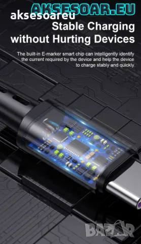 Нов висококачествен 7A USB заряден кабел тип C за Бързо зареждане на мобилен телефон за зарядно , снимка 5 - Резервни части за телефони - 48049886