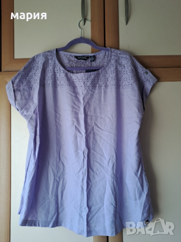 Памучна блуза в люляков цвят