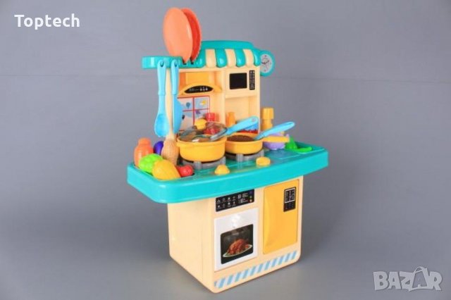 Кухня със светещи котлони, реалистични звуци и течаща вода-38 см Детска играчка сглобяема оборудвана, снимка 10 - Образователни игри - 30862481