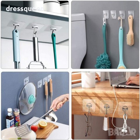 2932 Пластмасови самозалепващи се закачалки тип кука