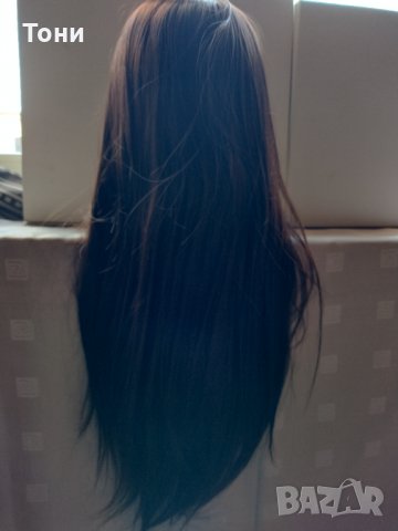 Учебна фризьорска глава 65-70  см тъмно кестеняво , снимка 6 - Аксесоари за коса - 35613718