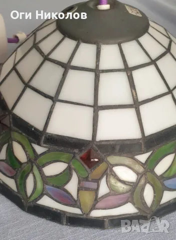 Лампа,полилей тип Тифани, снимка 4 - Антикварни и старинни предмети - 50342992