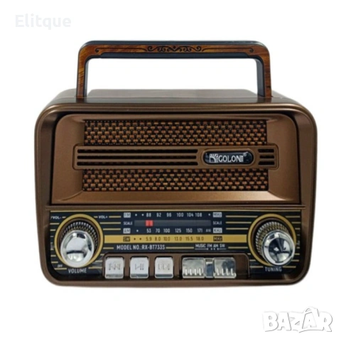 Соларно ретро радио Golon BT722S с Bluetooth, USB и SD слот, снимка 6 - Друга електроника - 53108314