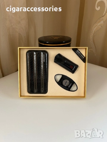 Guevara подаръчен комплект за пури – калъф, запалка и резачка