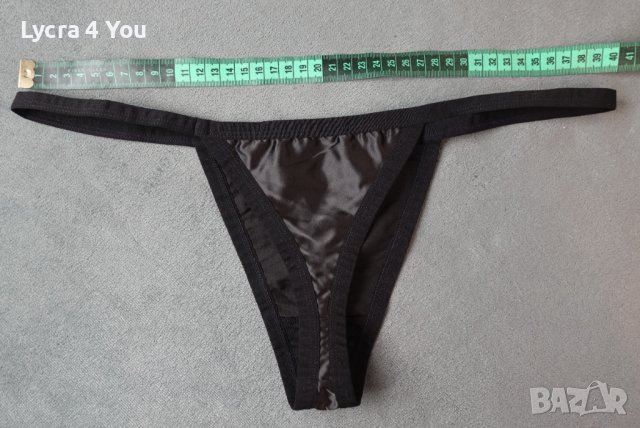 XL черни сатенени полупрашки с ниска талия, снимка 9 - Бельо - 44466835