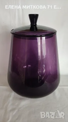 Комплект за пунш/компот или каквото си решите от цветно кристално стъкло в наситено лилаво, снимка 3 - Сервизи - 49611443