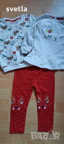 Коледна туника и коледна блуза за момиченце 92р , снимка 3 - Комплекти за бебе - 34177598