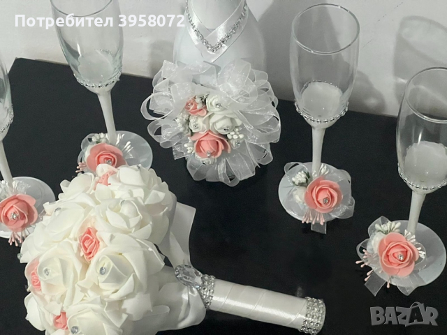 Сватбени чаши, снимка 2 - Сватбени аксесоари - 44195857