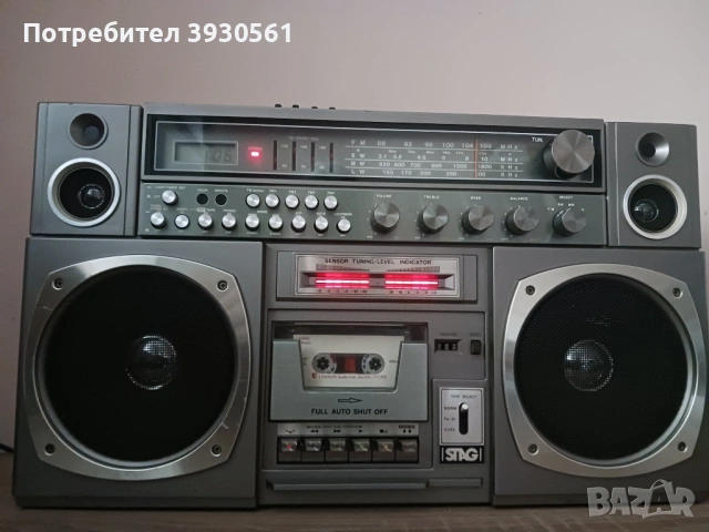 Масивен радиокасетофон Стаг boombox, снимка 2 - Радиокасетофони, транзистори - 54268333