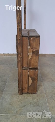 Ръчно изработен дървен щанд и пейка с облегалка, снимка 10 - Декорация за дома - 39404698