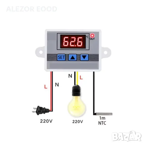 Терморегулатор XH-W 3002, -50 до +110° C, 220 VAC,NTC10K - 100см, 4260, снимка 2 - Друго търговско оборудване - 49007267
