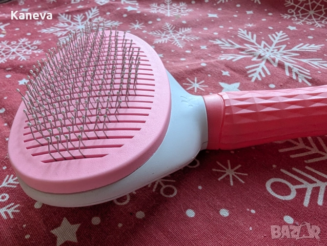 Розова четка за почистване на косми от домашни любимци, снимка 2 - За кучета - 52925738