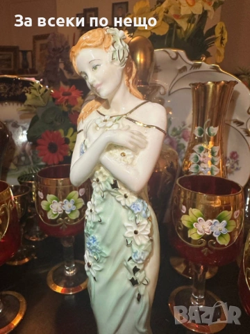 Coalport England  грациозна фигура от серията Spirits of Jewels - "Emerald" Код P2058, снимка 15 - Антикварни и старинни предмети - 53992652